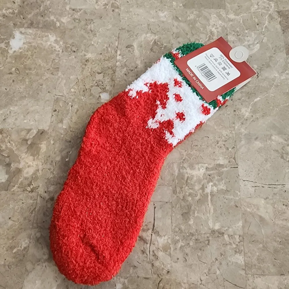 Women's Colorful Christmas Fluffy Socks (2pk)
